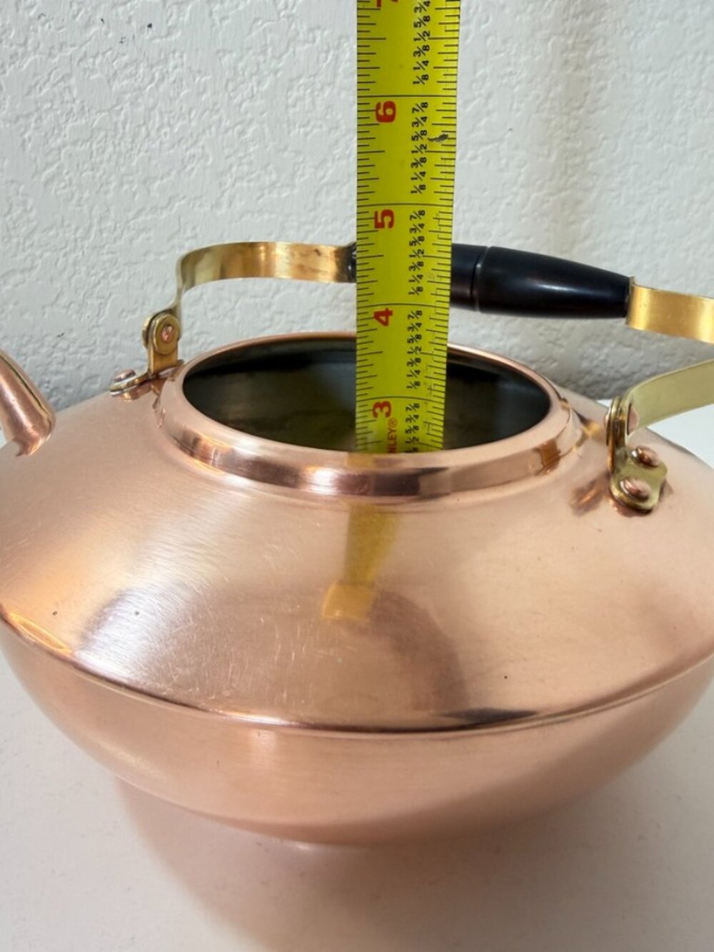 Vintage Douro B&M Copper Kettle w/ Brass & Plastic Handle Small/ 6 cups Portugal - Picture 16 of 16